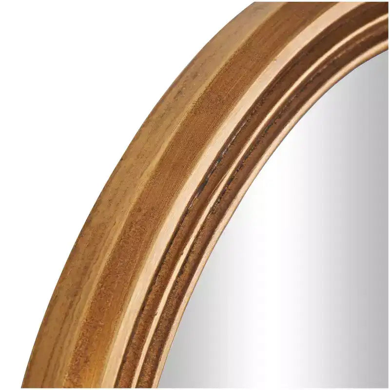 Miroir mural ondulé en bois 47"x20" avec cadre nervuré doré