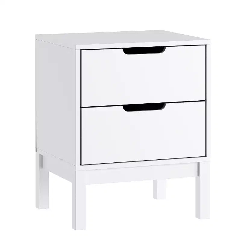 Table de chevet en bois avec 2 tiroirs de rangement, table d'appoint pour chambre d'enfant