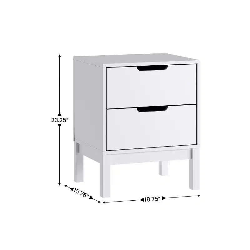 Table de chevet en bois avec 2 tiroirs de rangement, table d'appoint pour chambre d'enfant