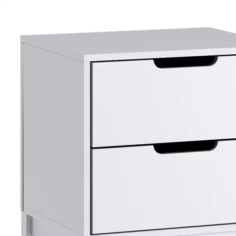 Table de chevet en bois avec 2 tiroirs de rangement, table d'appoint pour chambre d'enfant