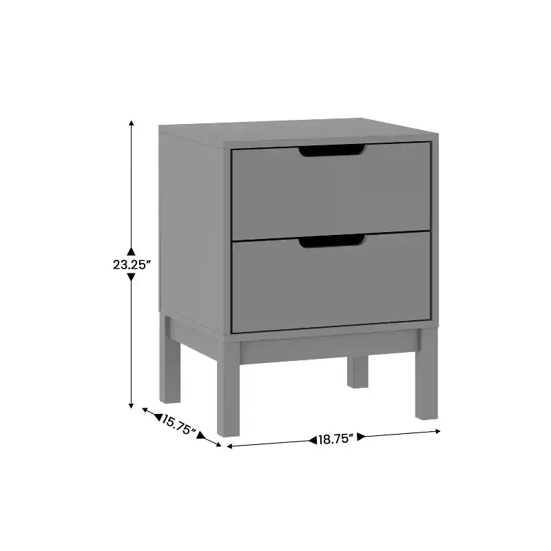 Table de chevet en bois avec 2 tiroirs de rangement, table d'appoint pour chambre d'enfant