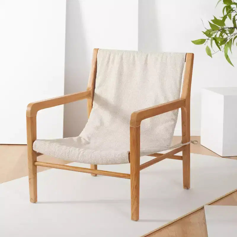 Fauteuil d'appoint en lin avec dossier suspendu
