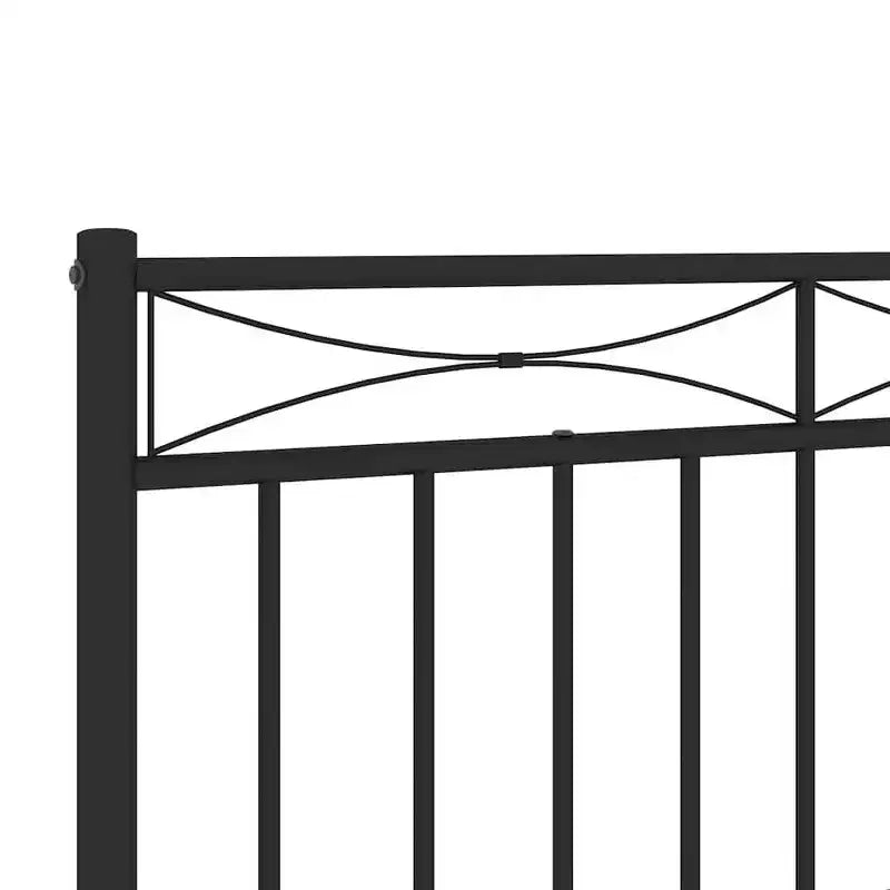 Tête de lit en métal pour lit simple, noir