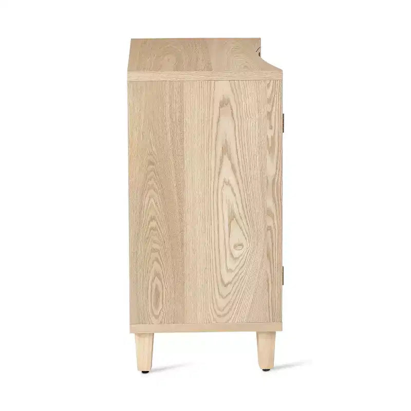 Meuble d'appoint géométrique contemporain avec étagères réglables et portes
