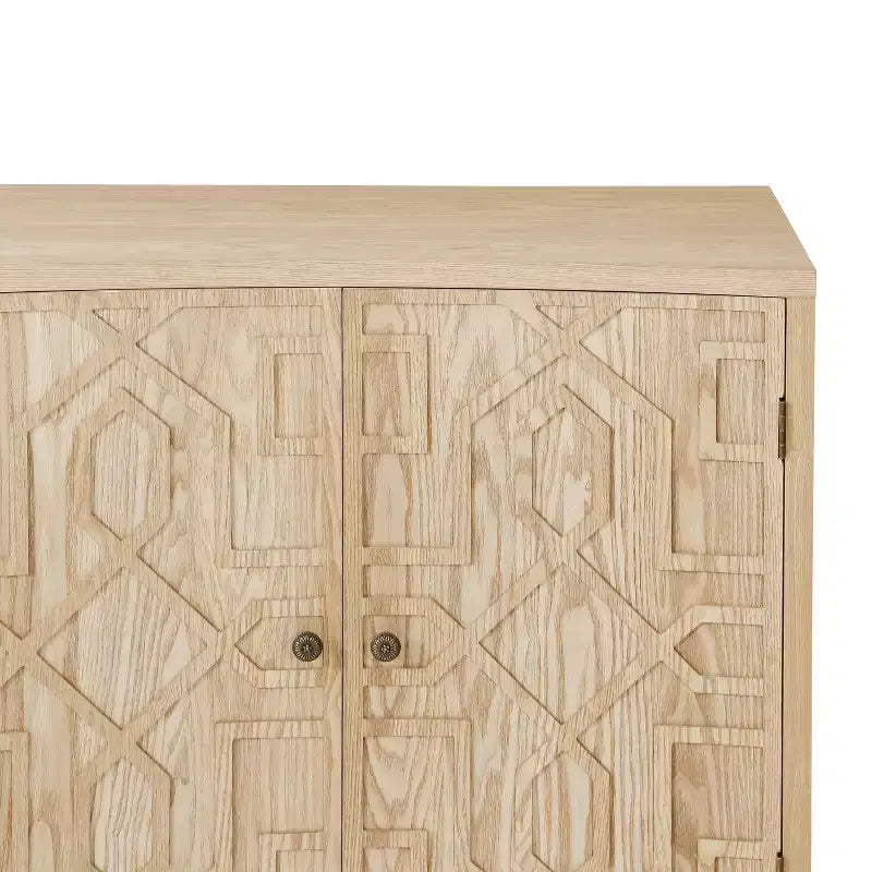 Meuble d'appoint géométrique contemporain avec étagères réglables et portes