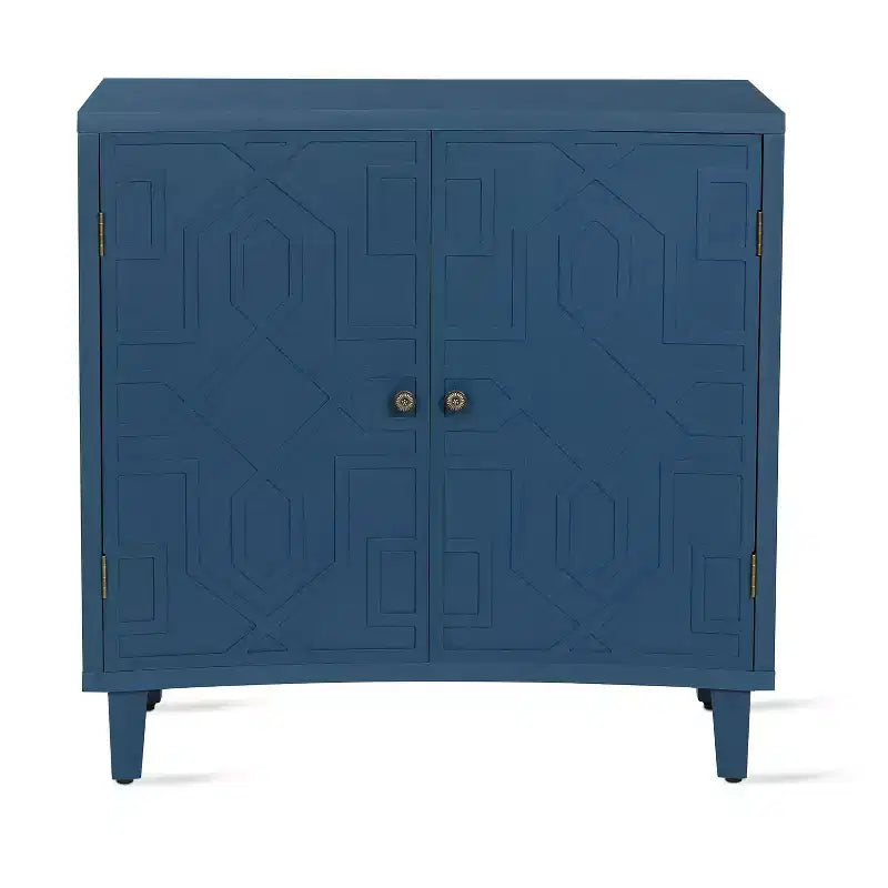 Meuble d'appoint géométrique contemporain avec étagères réglables et portes