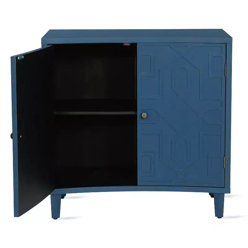Meuble d'appoint géométrique contemporain avec étagères réglables et portes