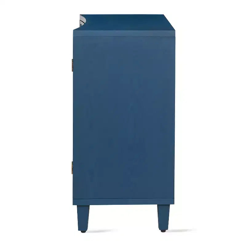 Meuble d'appoint géométrique contemporain avec étagères réglables et portes