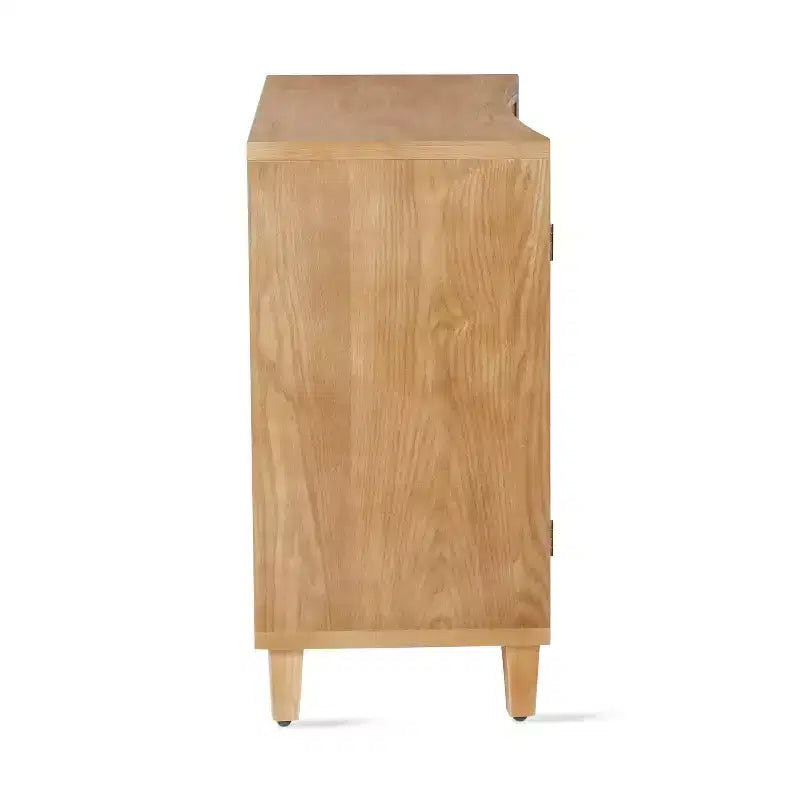 Meuble d'appoint géométrique contemporain avec étagères réglables et portes
