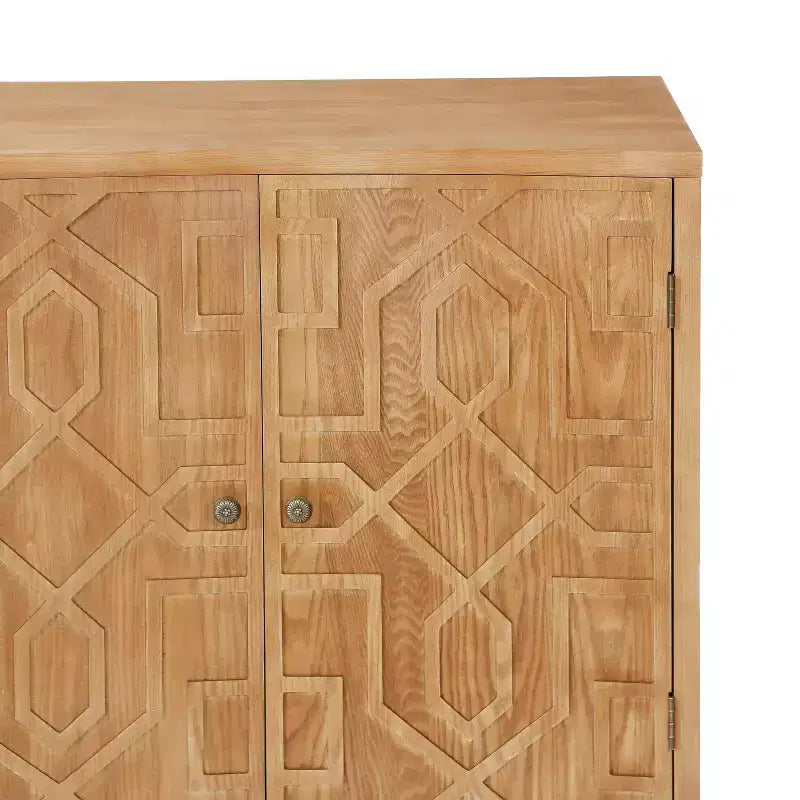 Meuble d'appoint géométrique contemporain avec étagères réglables et portes