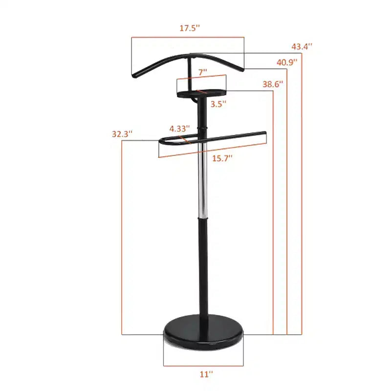 Porte-vêtement contemporain avec plateau, métal noir et or/chrome, organiseur de placard de chambre