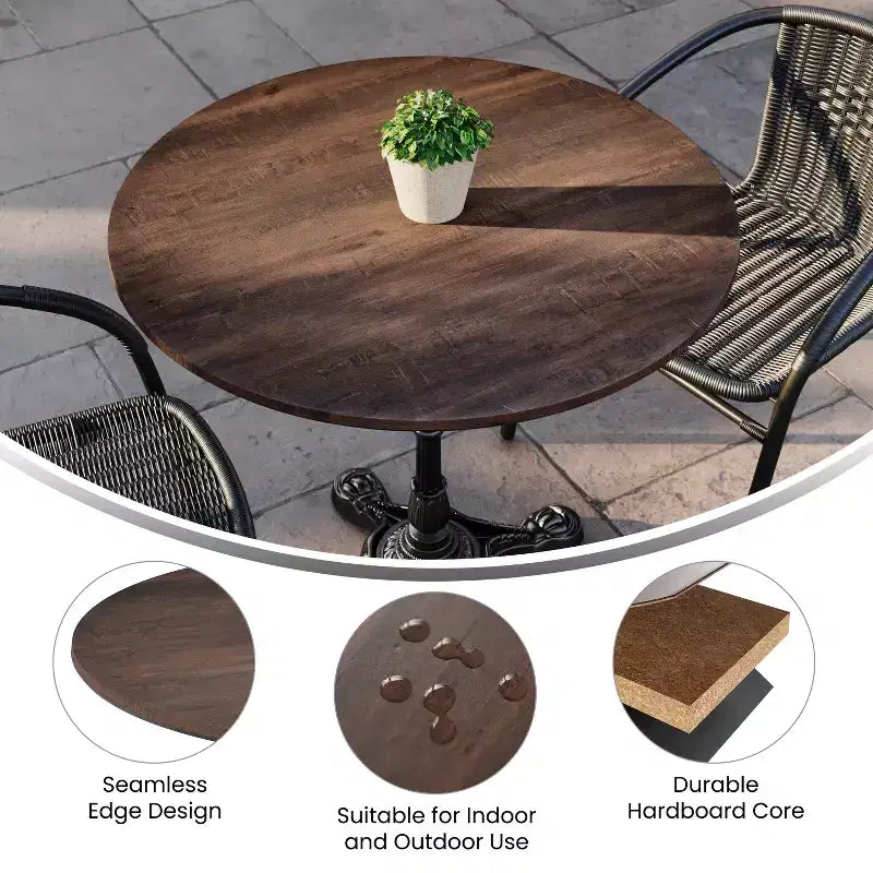 Dessus de table stratifié HPL, bord sans joint, résistant aux rayures et aux taches, qualité commerciale