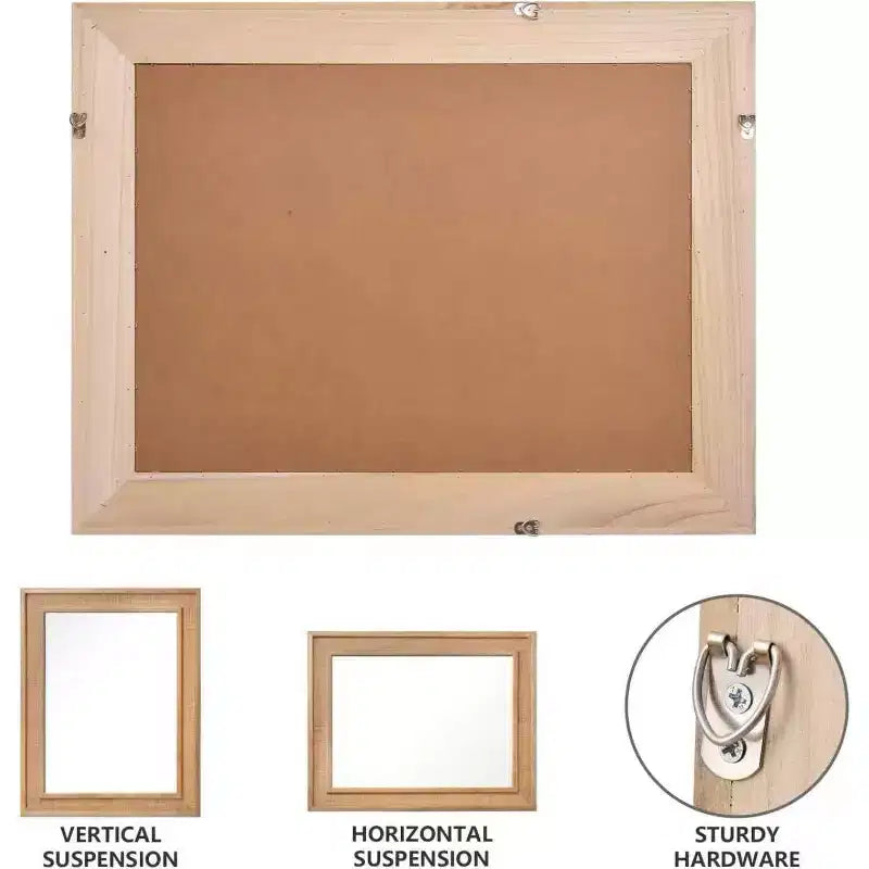 Miroir mural décoratif en rotin et bois massif style ferme
