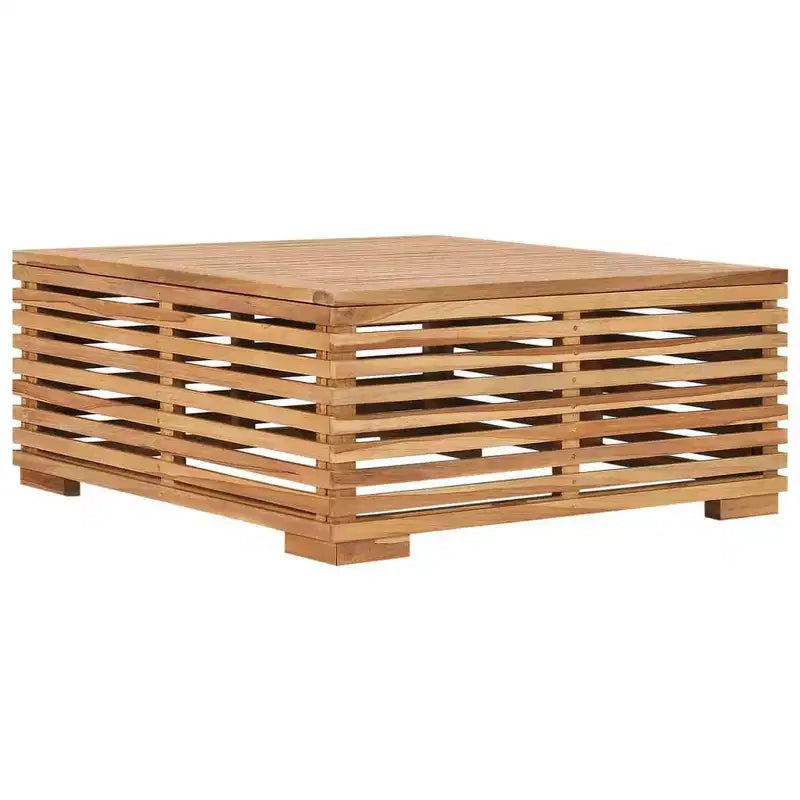 Table de jardin en teck massif, gris foncé, moyenne