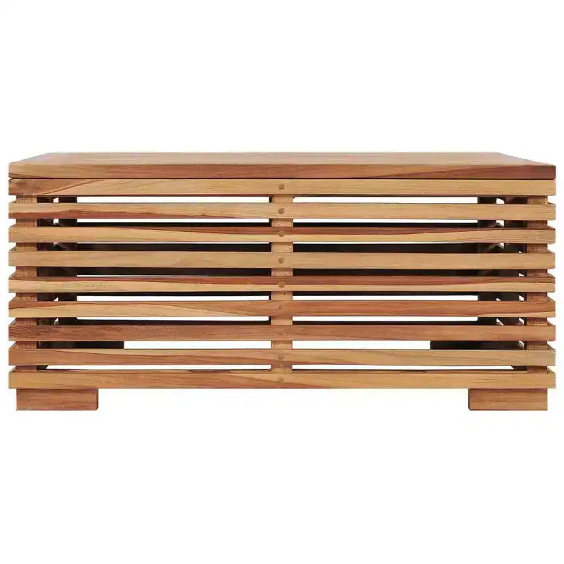 Table de jardin en teck massif, gris foncé, moyenne