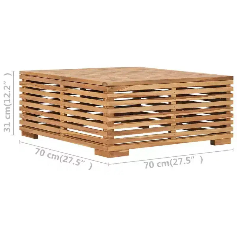 Table de jardin en teck massif, gris foncé, moyenne