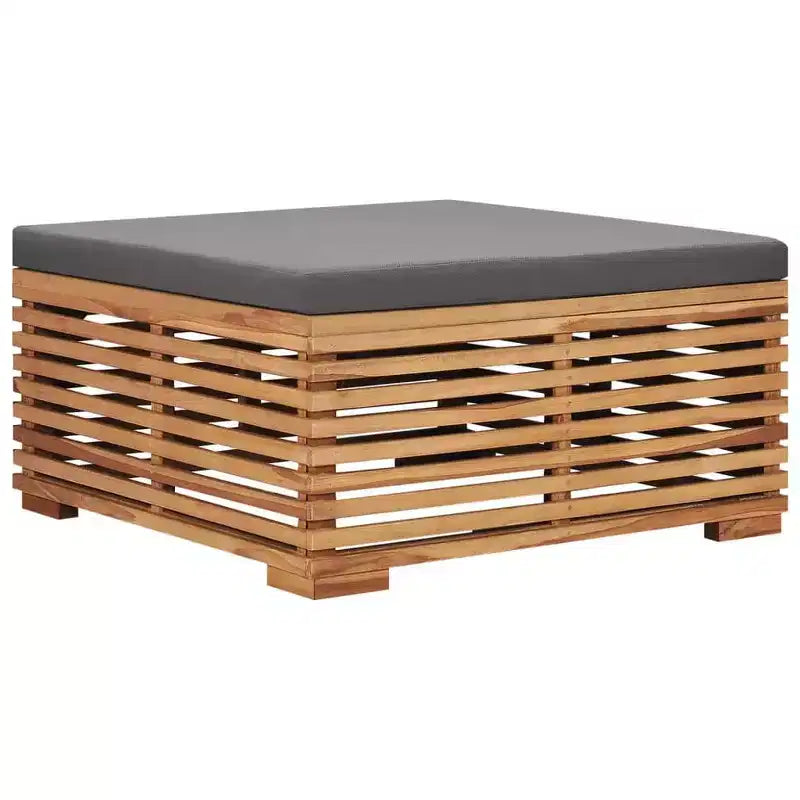 Table de jardin en teck massif, gris foncé, moyenne