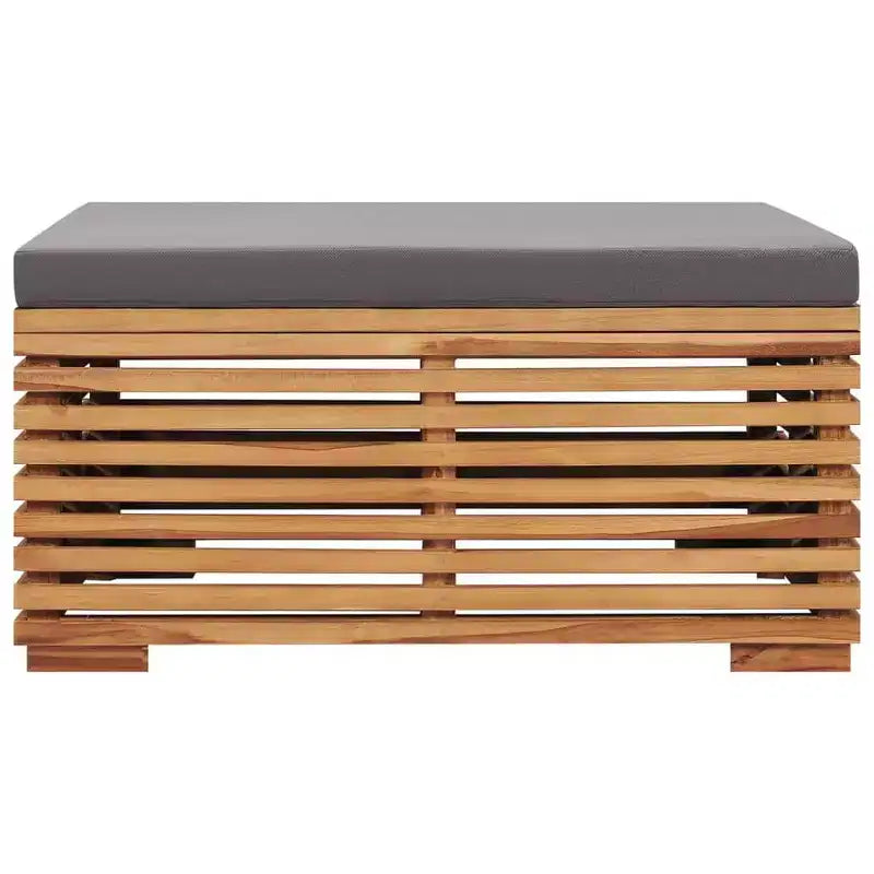 Table de jardin en teck massif, gris foncé, moyenne