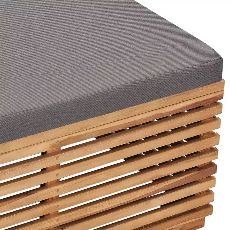 Table de jardin en teck massif, gris foncé, moyenne