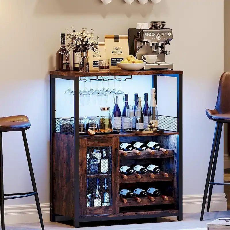 Meuble bar à vin avec éclairage