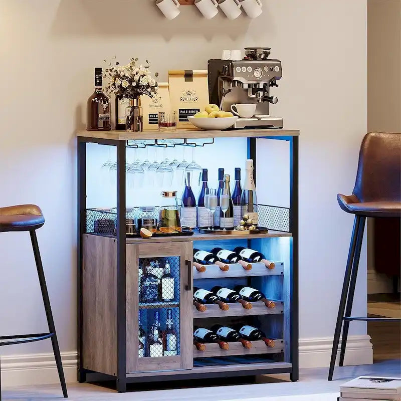Meuble bar à vin avec éclairage