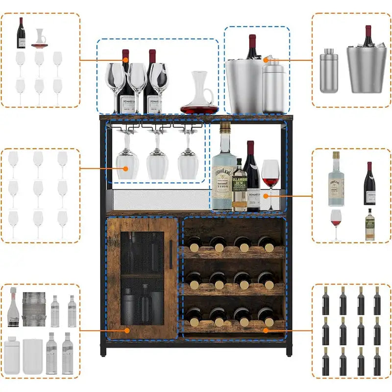 Meuble bar à vin avec éclairage