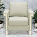 Fauteuil d'appoint en velours avec coussins amovibles et pieds en métal