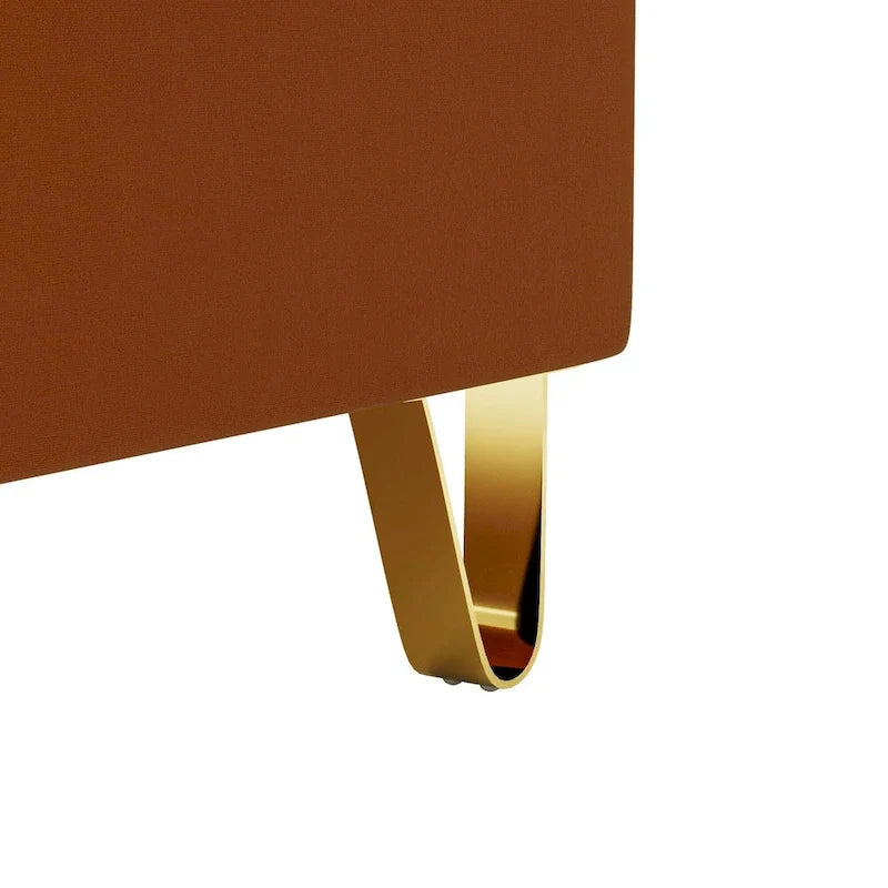 Fauteuil d'appoint en velours avec coussins amovibles et pieds en métal
