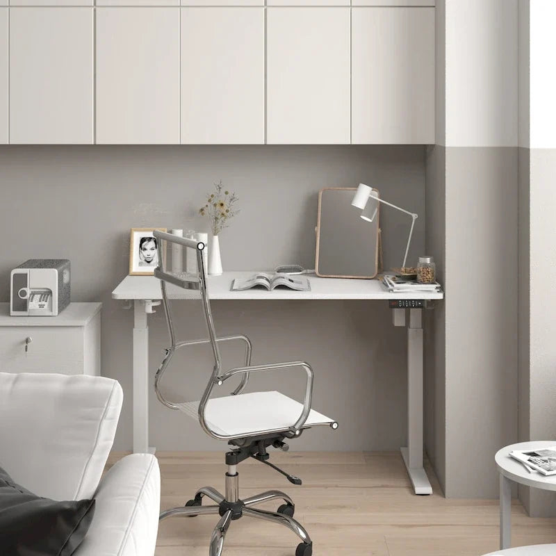 Bureau électrique réglable en hauteur 55" - Station de travail assis-debout pour bureau à domicile, mémoire programmable