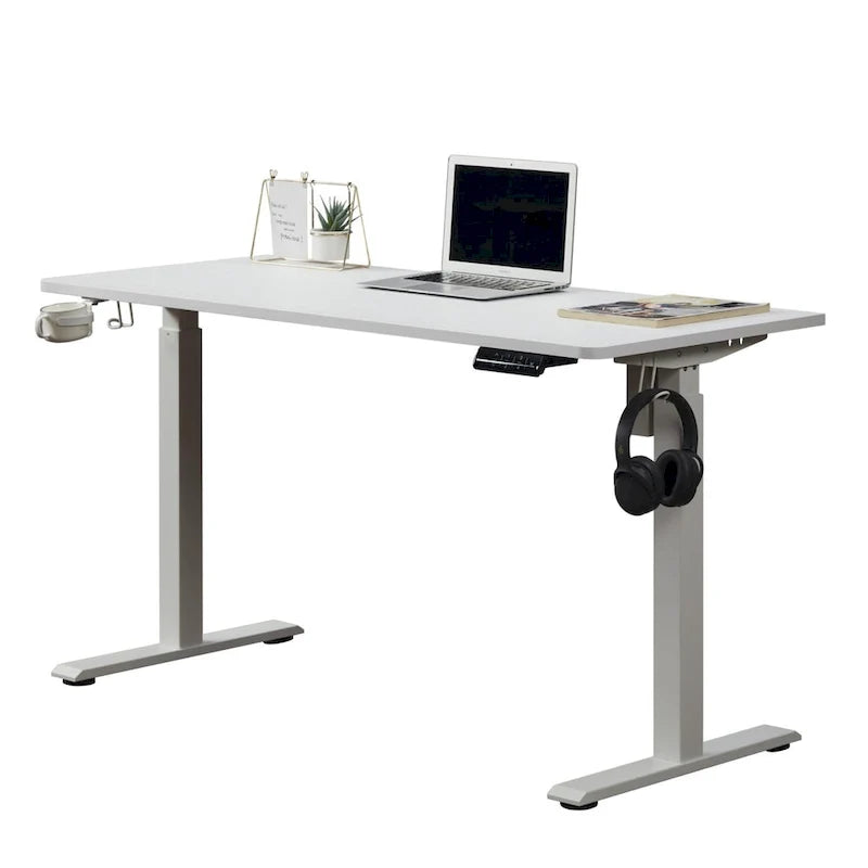 Bureau électrique réglable en hauteur 55" - Station de travail assis-debout pour bureau à domicile, mémoire programmable
