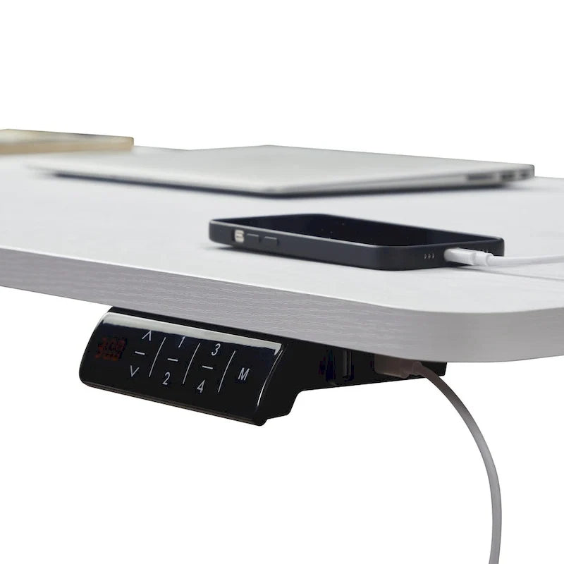 Bureau électrique réglable en hauteur 55" - Station de travail assis-debout pour bureau à domicile, mémoire programmable