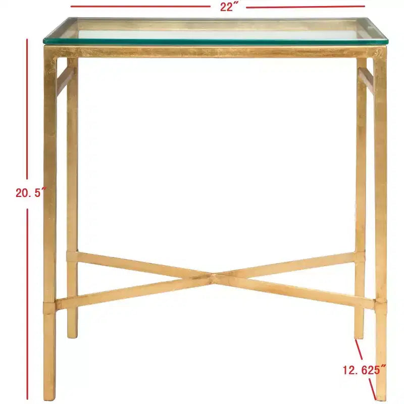 Table d'appoint en verre doré antique