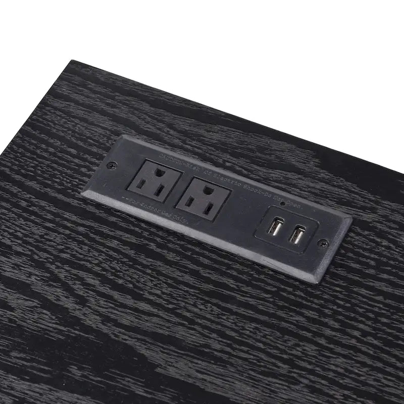Bureau d'ordinateur moderne en acier de 48 pouces avec ports de chargement par