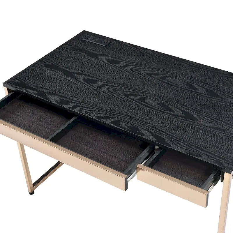 Bureau d'ordinateur moderne en acier de 48 pouces avec ports de chargement par