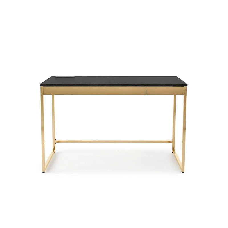 Bureau d'ordinateur moderne en acier de 48 pouces avec ports de chargement par