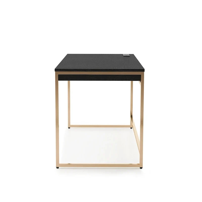 Bureau d'ordinateur moderne en acier de 48 pouces avec ports de chargement par