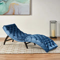 Chaise longue en velours capitonné de