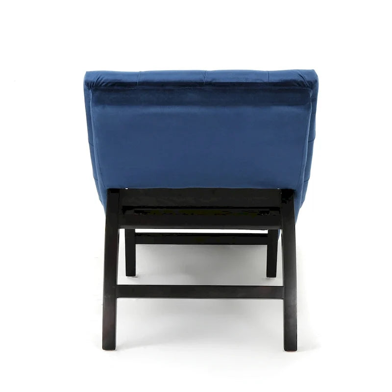 Chaise longue en velours capitonné de