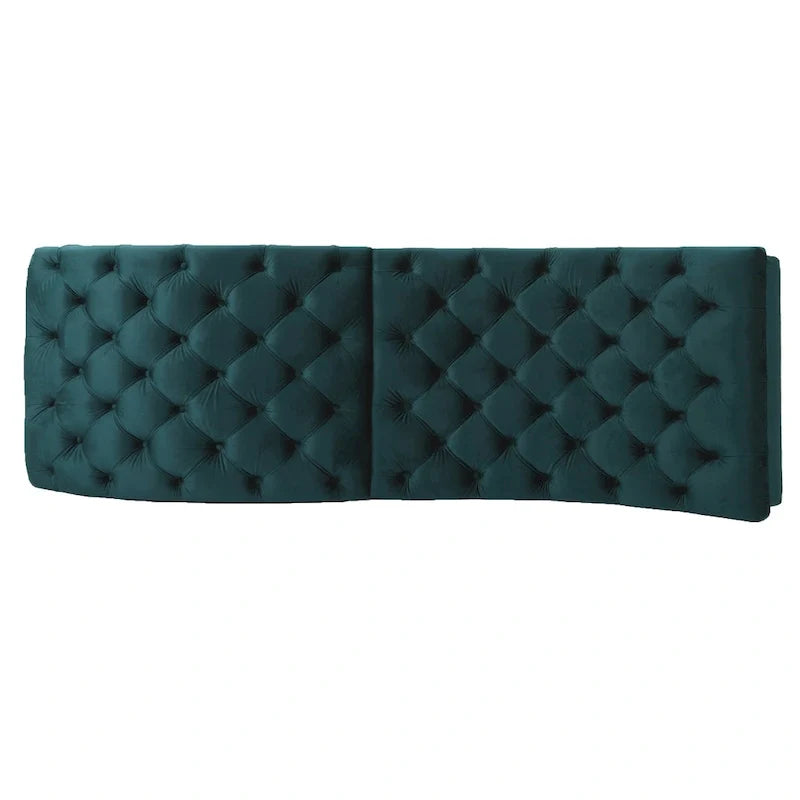 Chaise longue en velours capitonné de