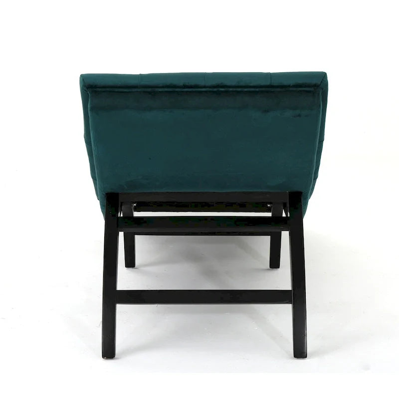 Chaise longue en velours capitonné de