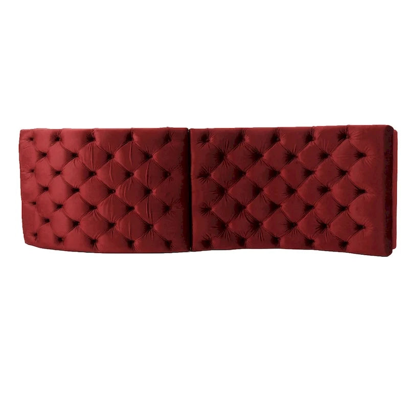 Chaise longue en velours capitonné de