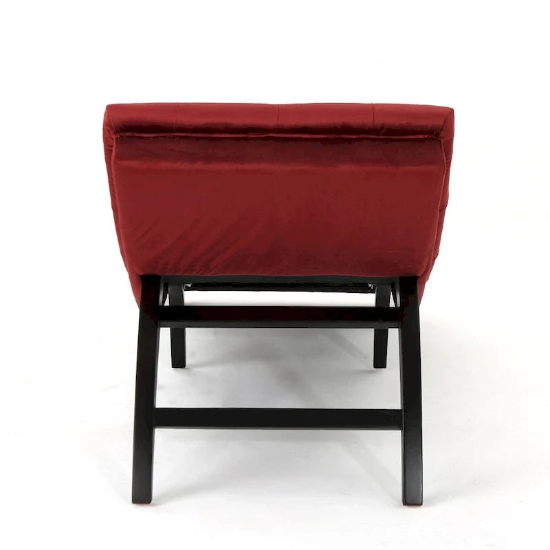 Chaise longue en velours capitonné de