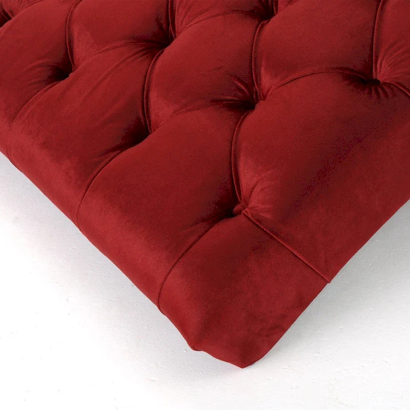 Chaise longue en velours capitonné de