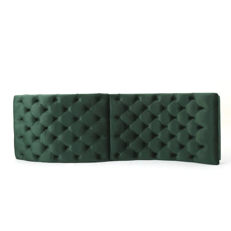 Chaise longue en velours capitonné de
