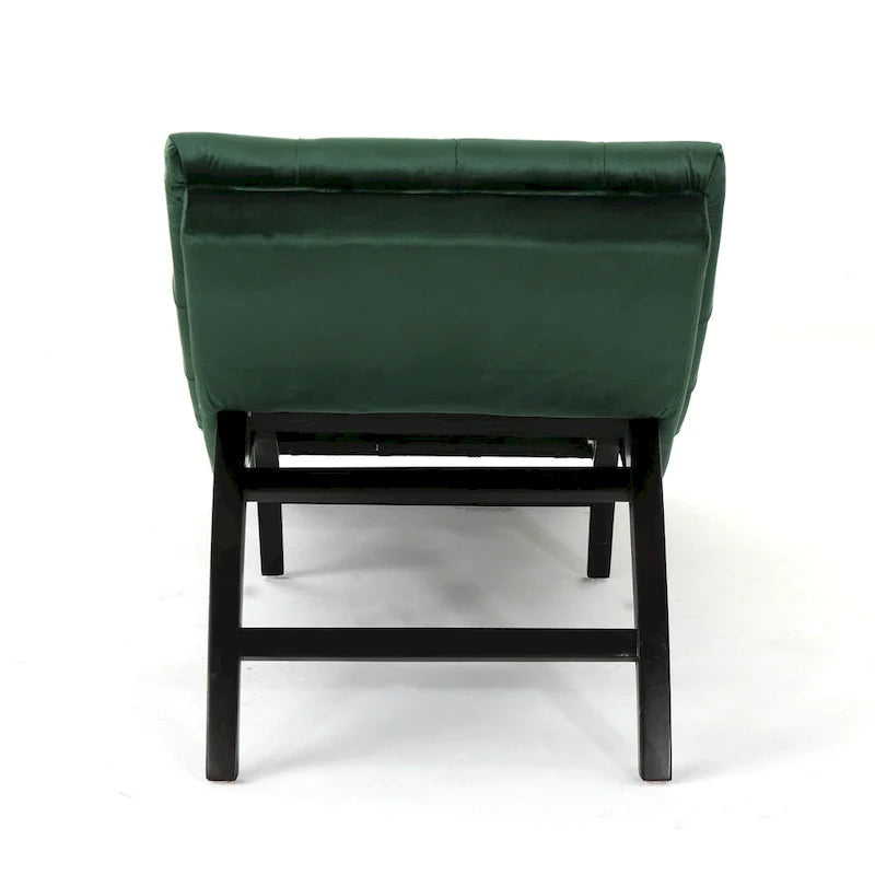 Chaise longue en velours capitonné de