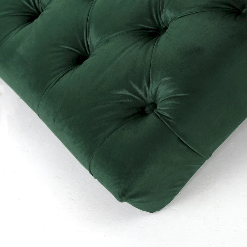 Chaise longue en velours capitonné de