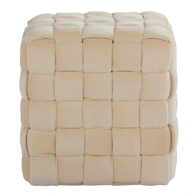 Pouf carré tressé Silver Orchid 16"