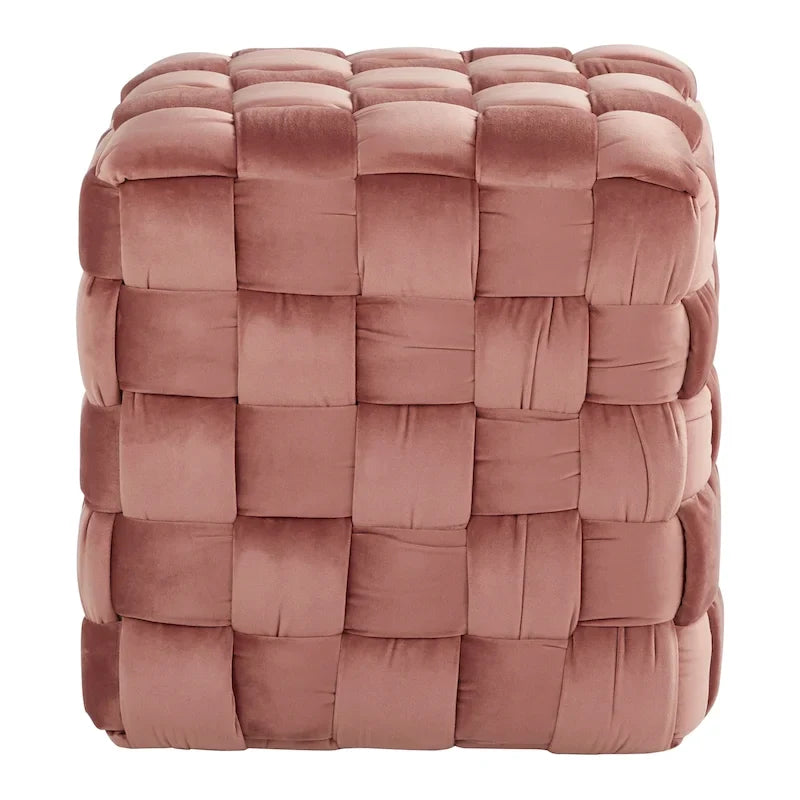 Pouf carré tressé Silver Orchid 16"