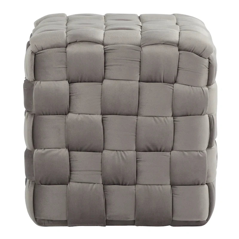 Pouf carré tressé Silver Orchid 16"