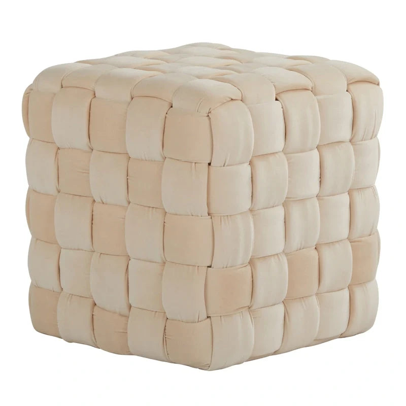 Pouf carré tressé Silver Orchid 16"